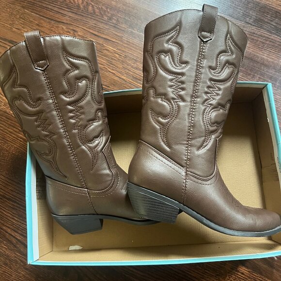 Soda Women's Rerun Western Cowboy Boots - dark tan, size 8 - Picture 4 of 4